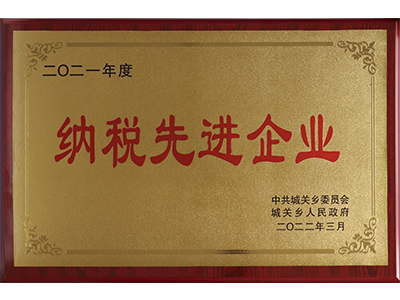 2021年度納稅先進企業(yè)